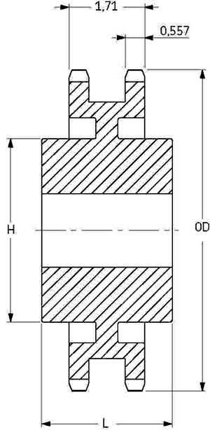 Звездочка PHS 80-2CH76